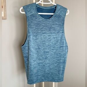 lululemon athletica Blue Heathered Men's Sleeveless Tank